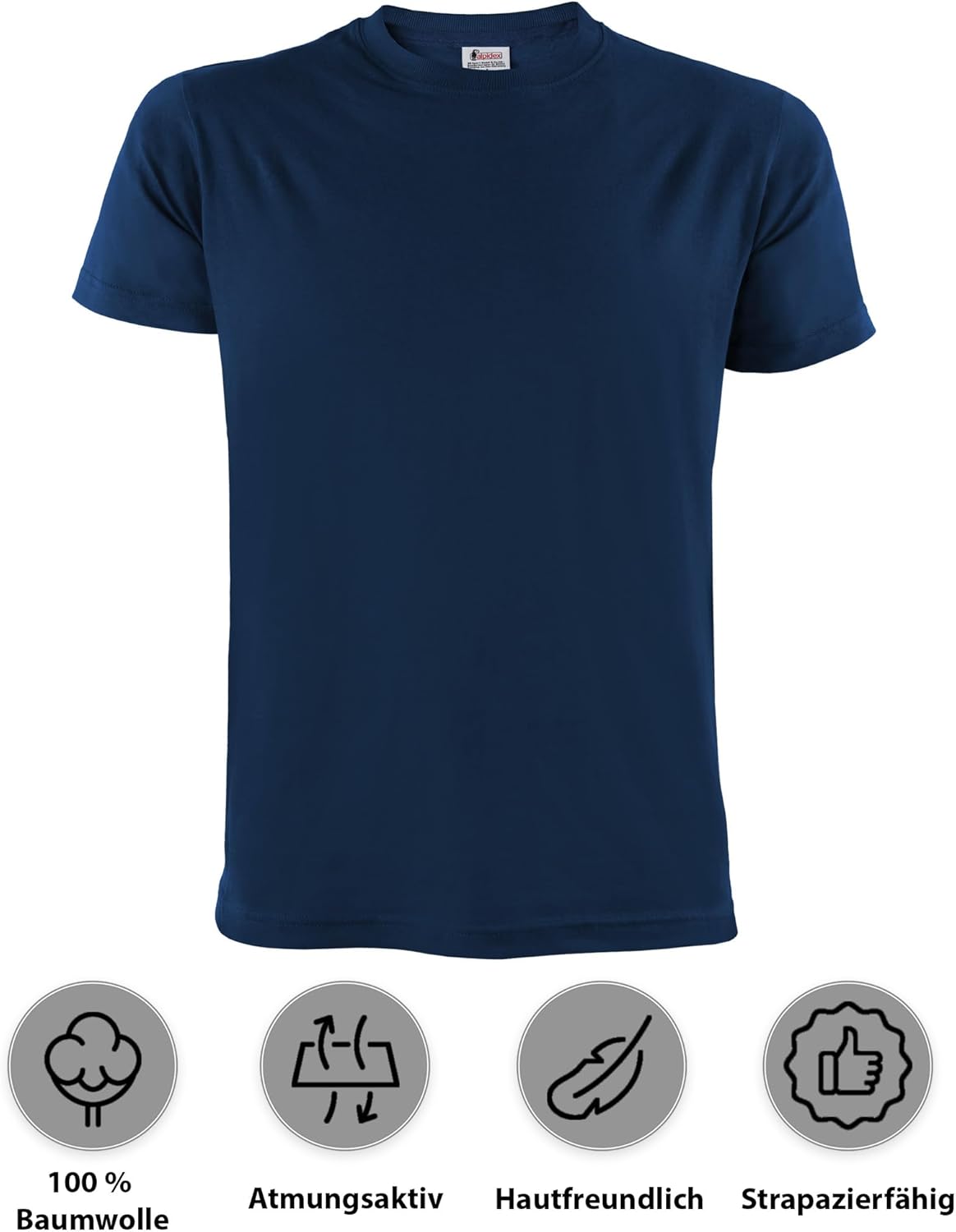 ALPIDEX Herren T-Shirt 5er Set Rundhals 100% Baumwolle einfarbig S-5XL