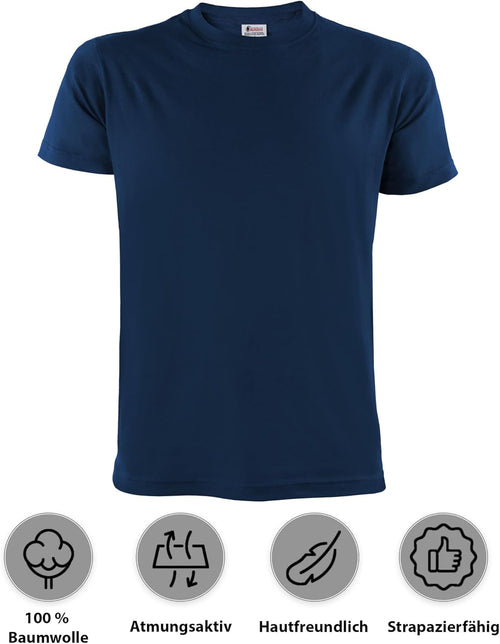 ALPIDEX Herren T-Shirt 5er Set Rundhals 100% Baumwolle einfarbig S-5XL