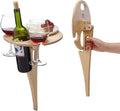 Hyxodjy Klappbarer tragbarer Picknick-Weintisch aus Holz fuer Camping Garten
