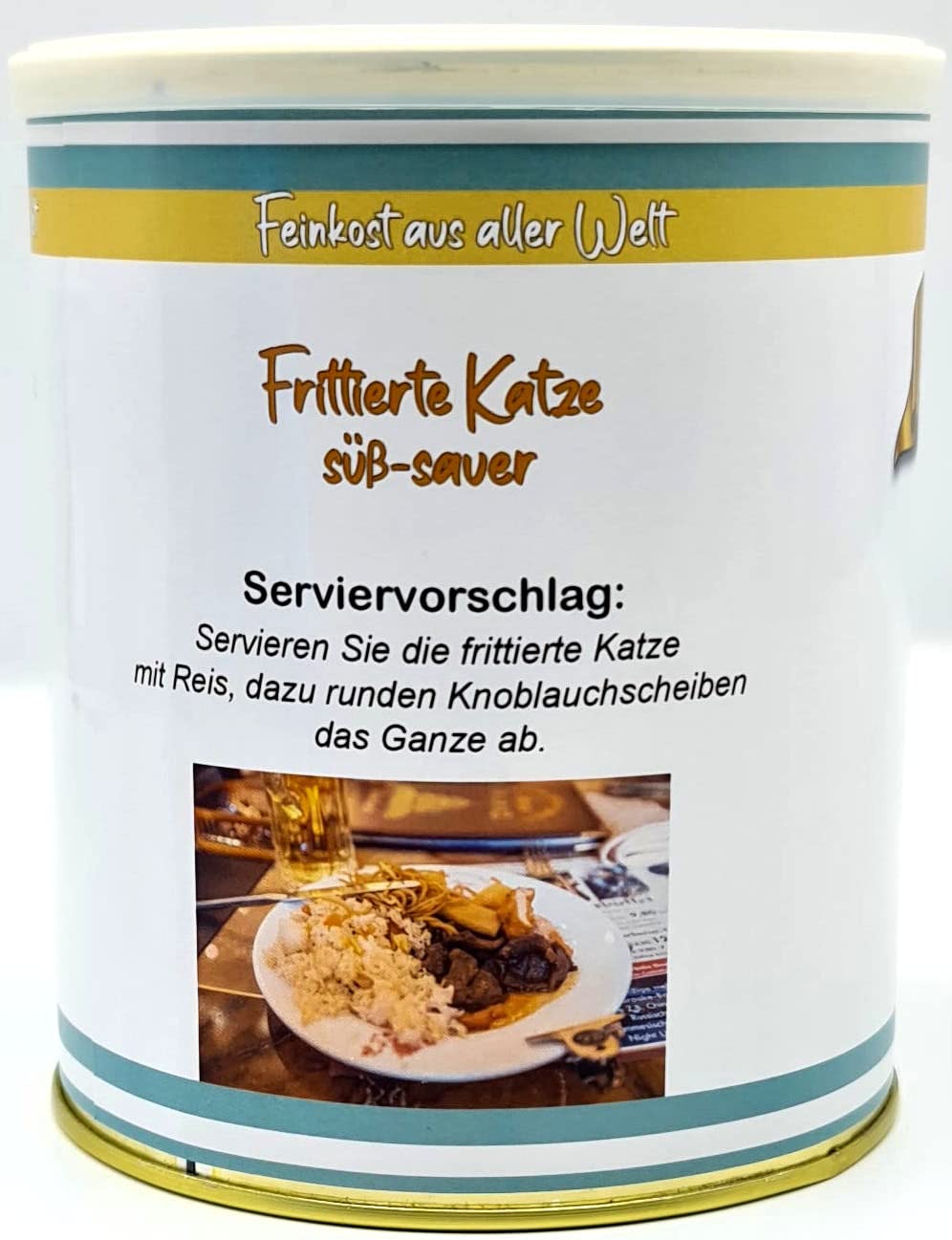 Frittierte Katze aus der Dose Scherzartikel versch. Sorten Spassgeschenk