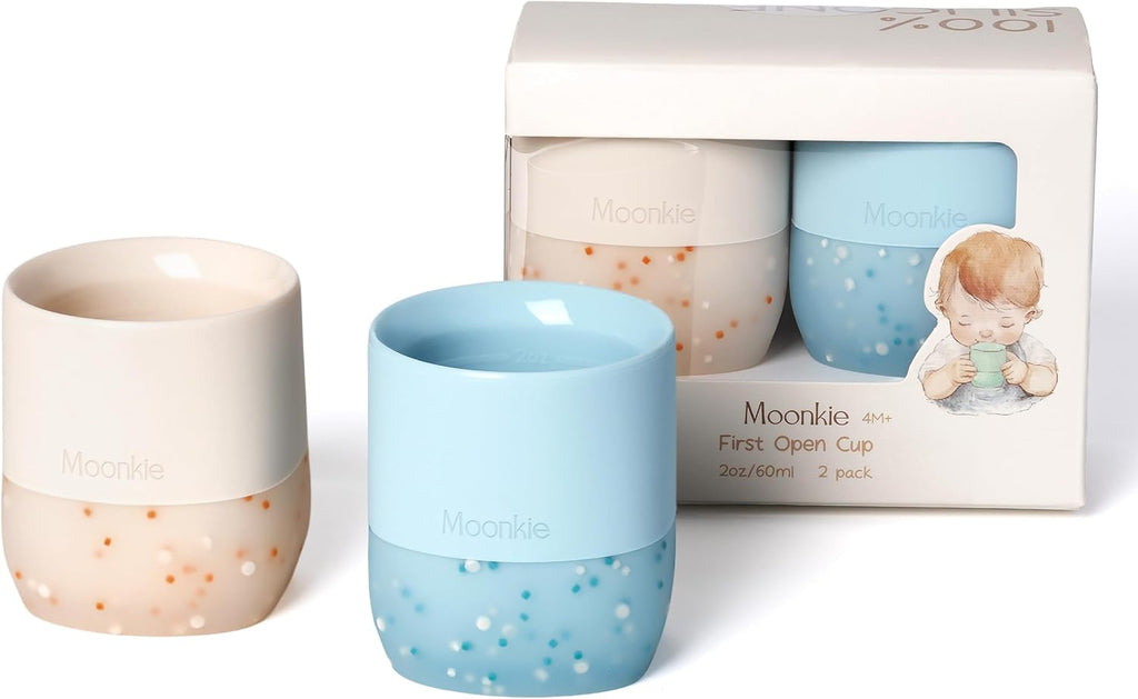 Moonkie Baby Trinklernbecher Silikon Schnabeltasse BPA-frei ab 4 Monate