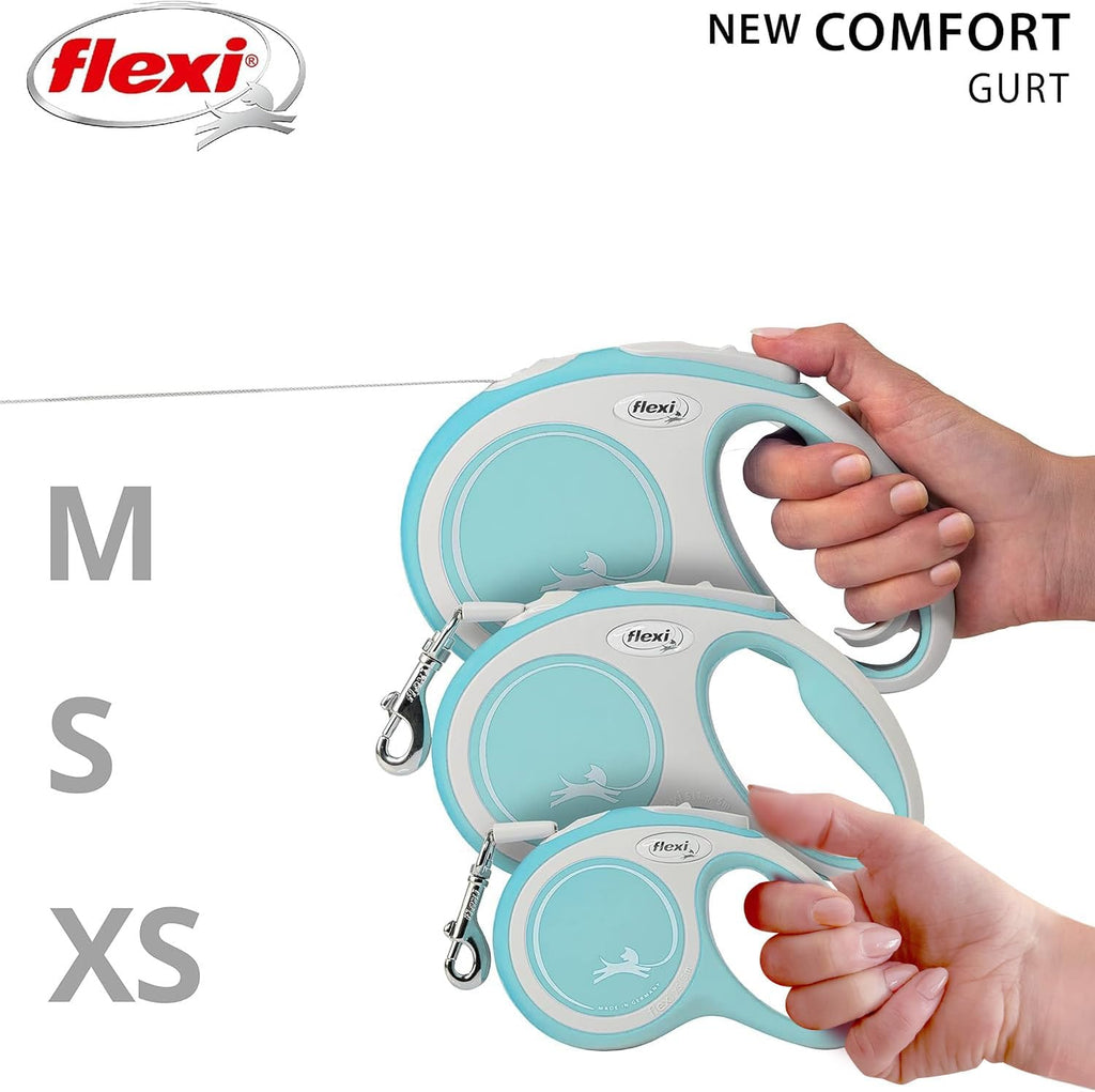 flexi Comfort L Gurt-Plus 8 m Rollleine Schwarz fuer Hunde bis