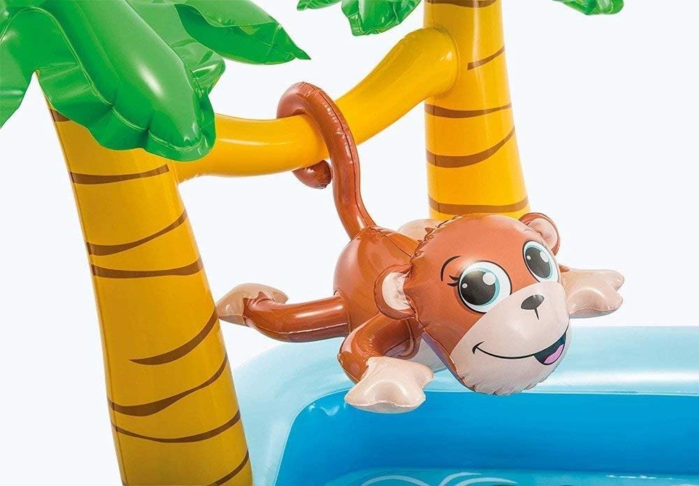 Intex Jungle Adventure Aufblasbares Kinderpool 244×198×71 cm mit Rutsche
