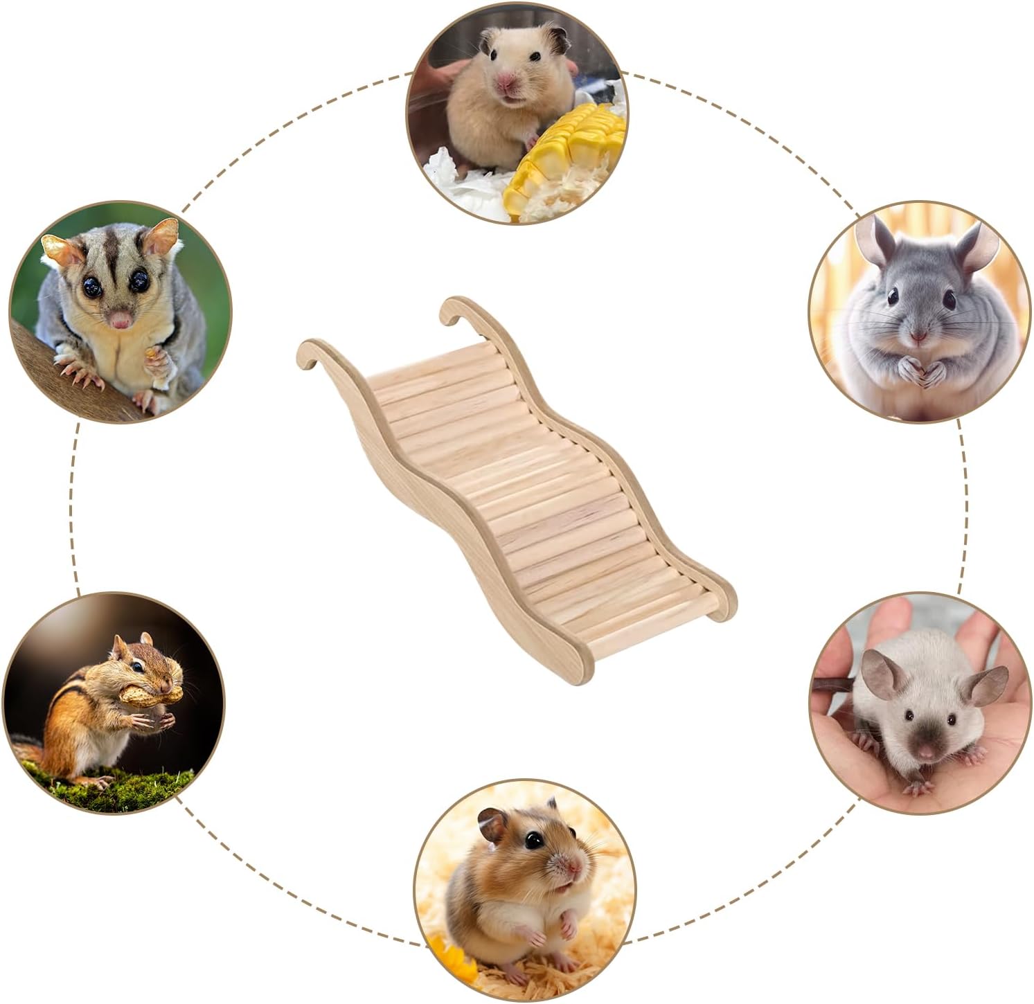 Hamster Klettertreppe Holz 21x8,5 cm Spielzeug Käfigzubehör