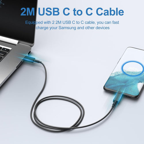 2x 25W USB-C Schnellladegeraet mit 2 m Kabel fuer Samsung iPhone