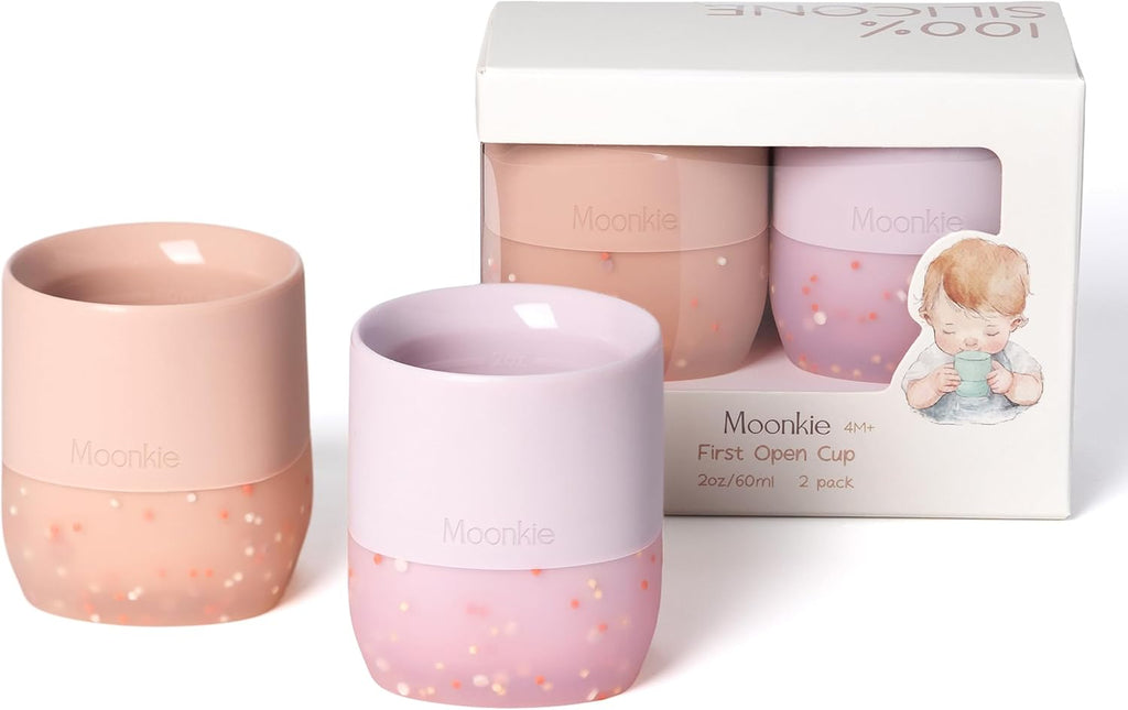 Moonkie Baby Trinklernbecher Silikon Schnabeltasse BPA-frei ab 4 Monate
