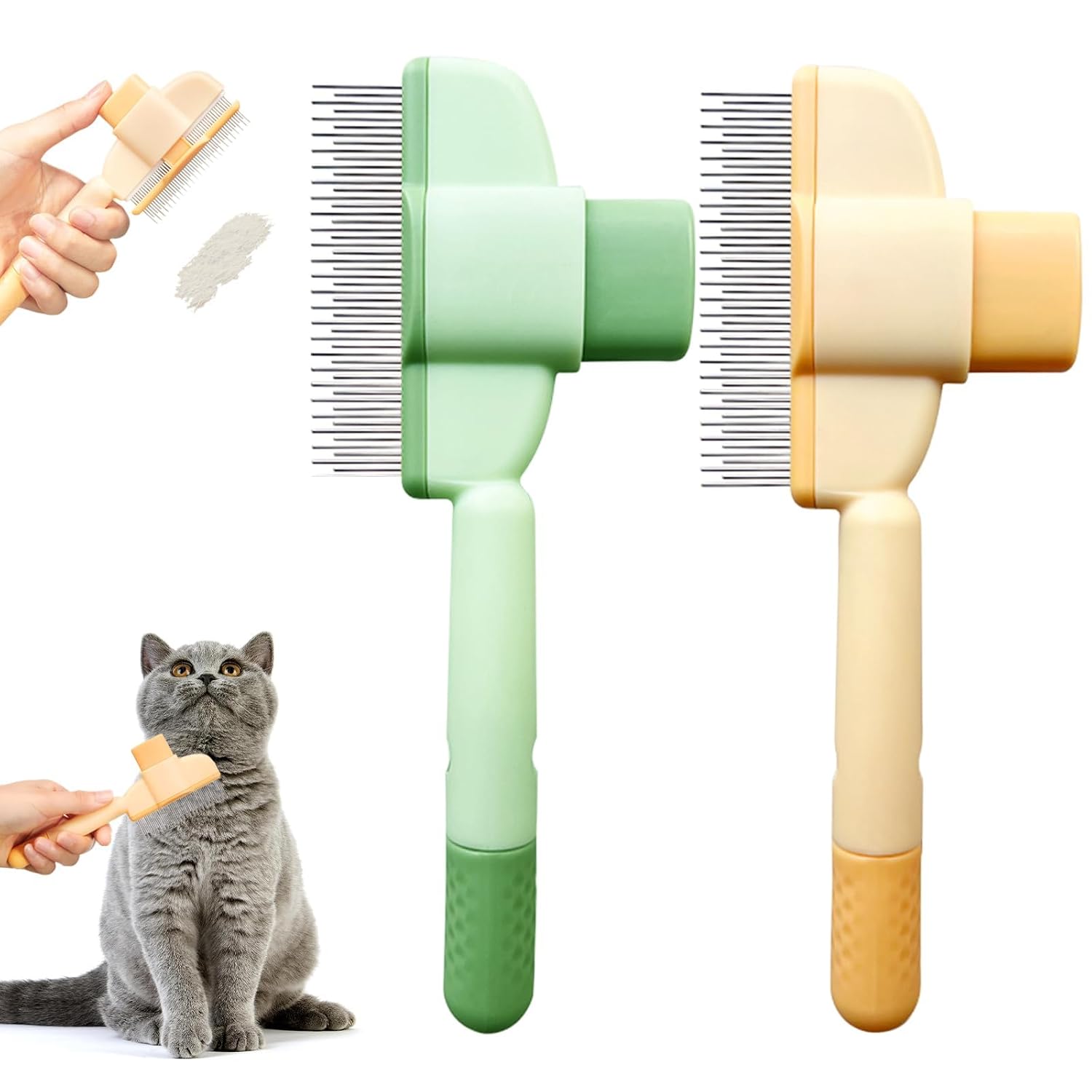 Katzenbesitzer Katzenbürste Fellpflege entfernt lose Haare 2er Set