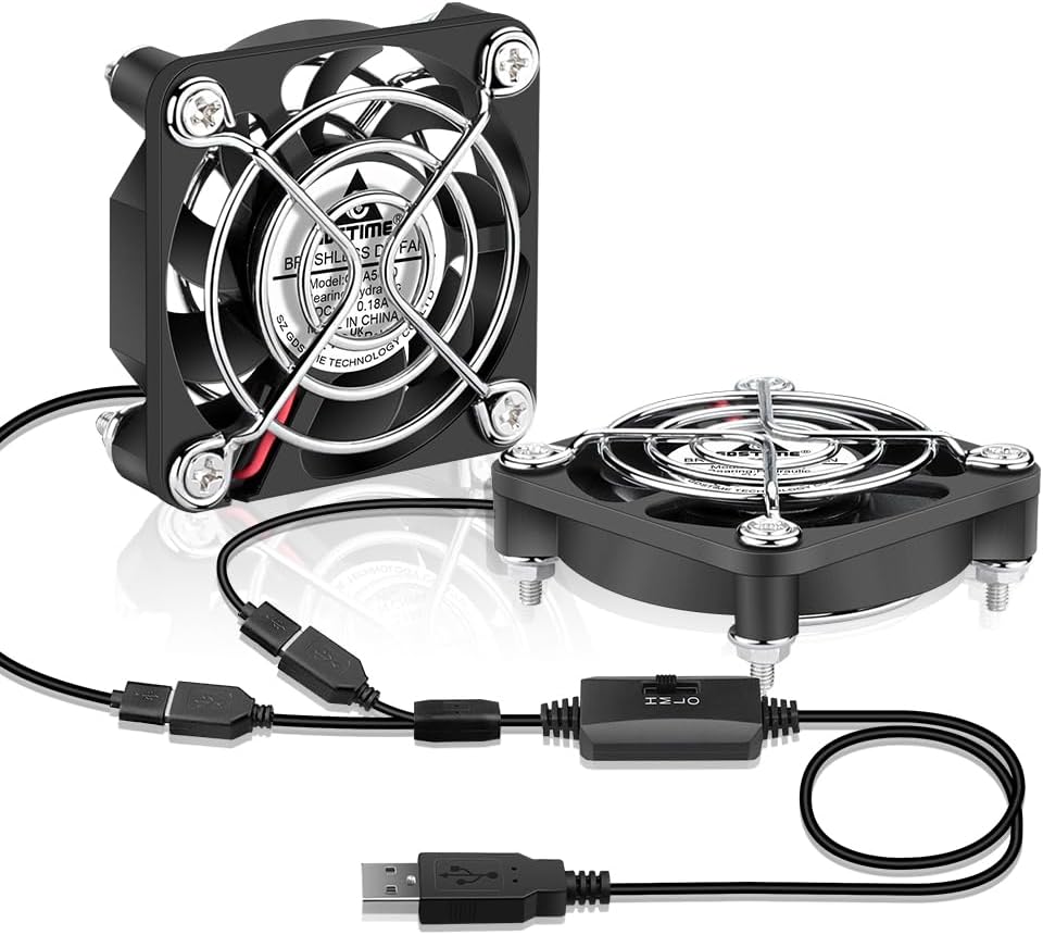 GDSTIME 40 mm USB Luefter 40x40x10 mm 4010 mit 3 Geschwindigkeiten 40mm-140mm