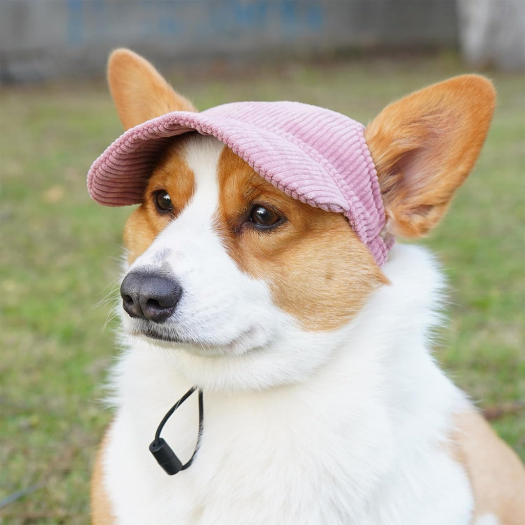 Hunde Baseballmuetze mit Ohrloechern verstellbar S-M Rosa Sonnenschutz