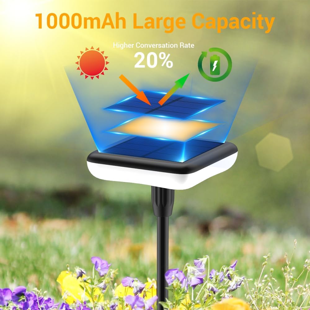 4er LED Solarlampen fuer Garten Aussen IP65 34 lm Warmweiss 1000mAh Wasserdicht