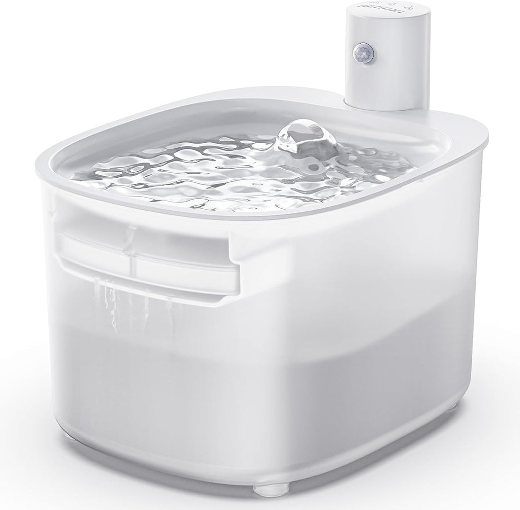 Kabelloser Katzen Trinkbrunnen 2,6L mit Bewegungsmelder 3000mAh leise Pumpe