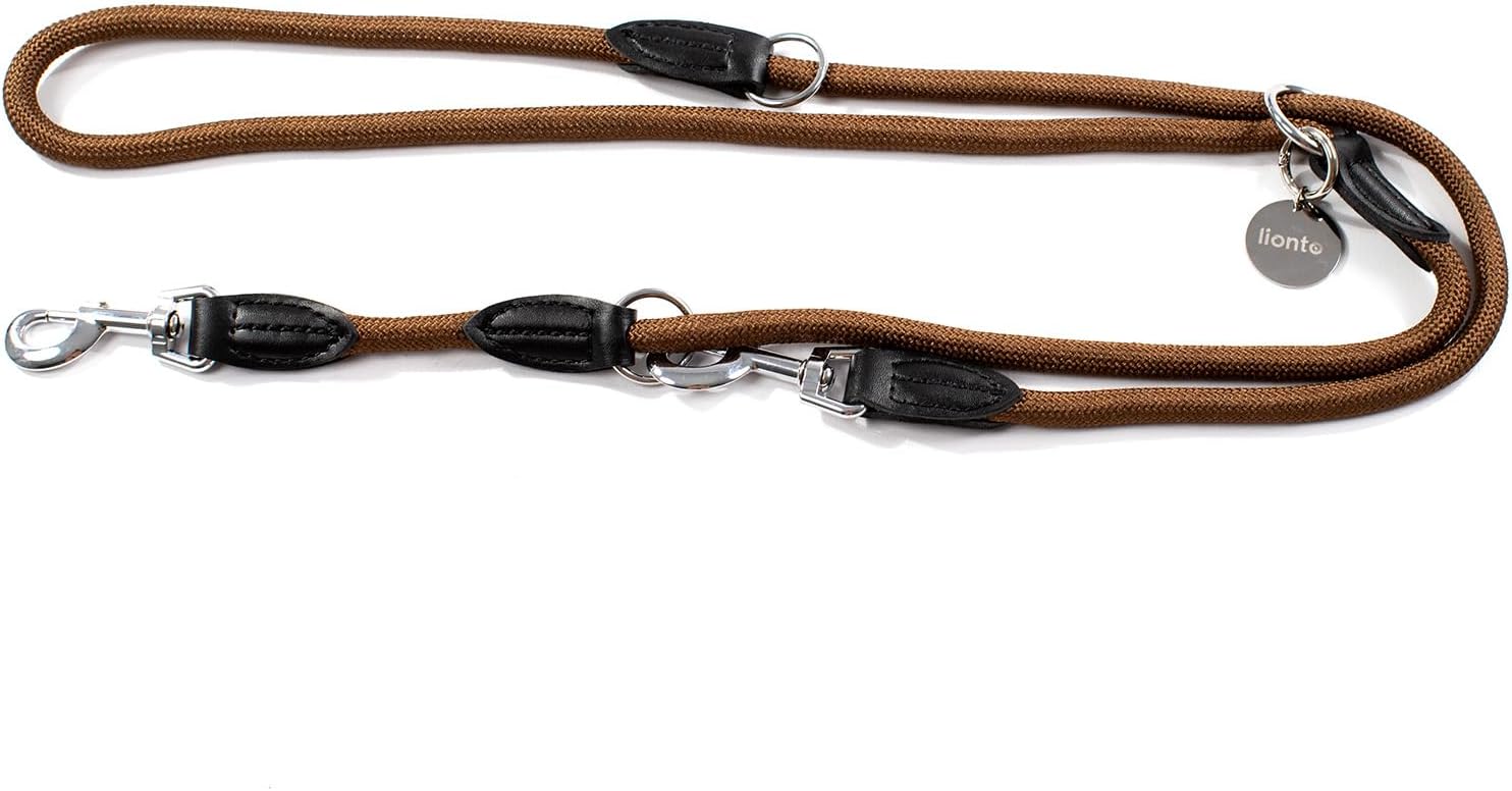 lionto verstellbare Multifunktionsleine 200 cm wetterfest rostfreie Karabiner