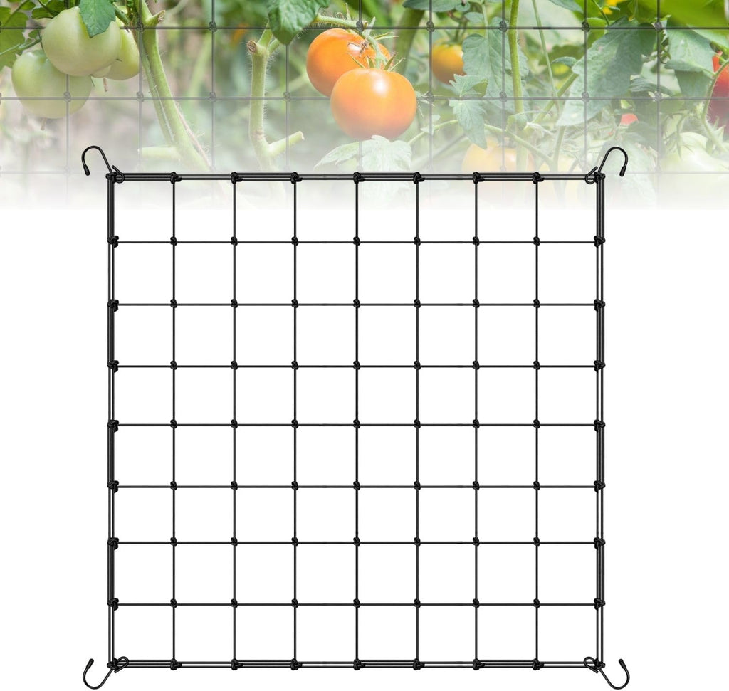 Scrog Netz 90x90 cm Pflanzennetz mit 4 rostfreien S-Haken Spaliernetz