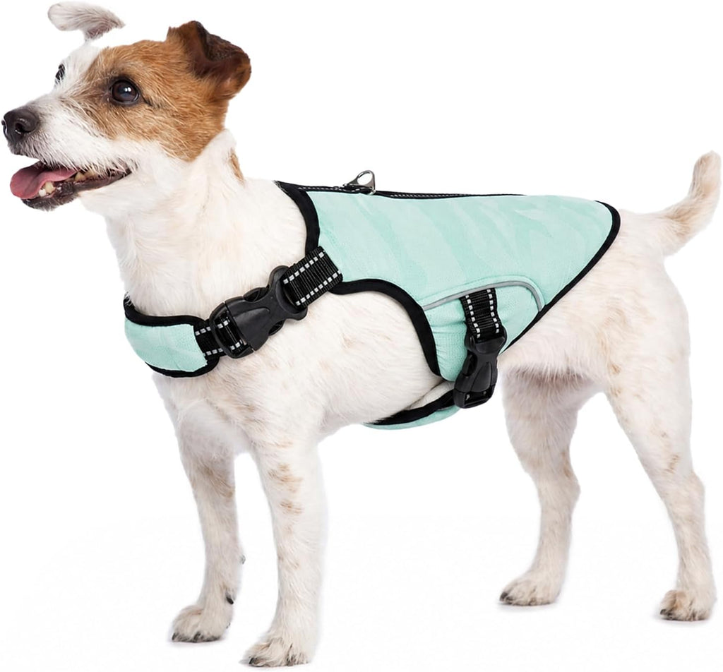 Kuehlweste Hund Grau Gr. M - Hundekuehlweste Kuehlgeschirr Sommer S-XXL
