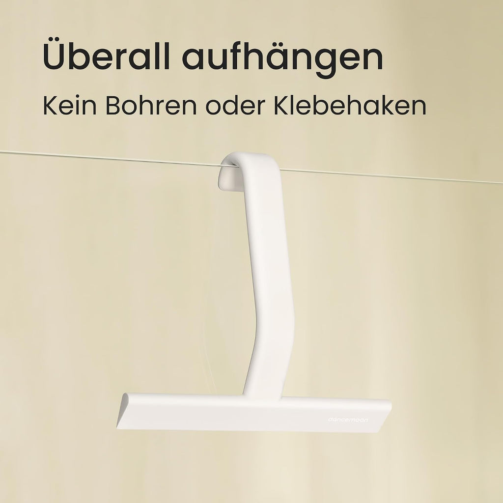 Duschabzieher Silikon 25 cm Schwarz mit Haken fuer Dusche und Fenster