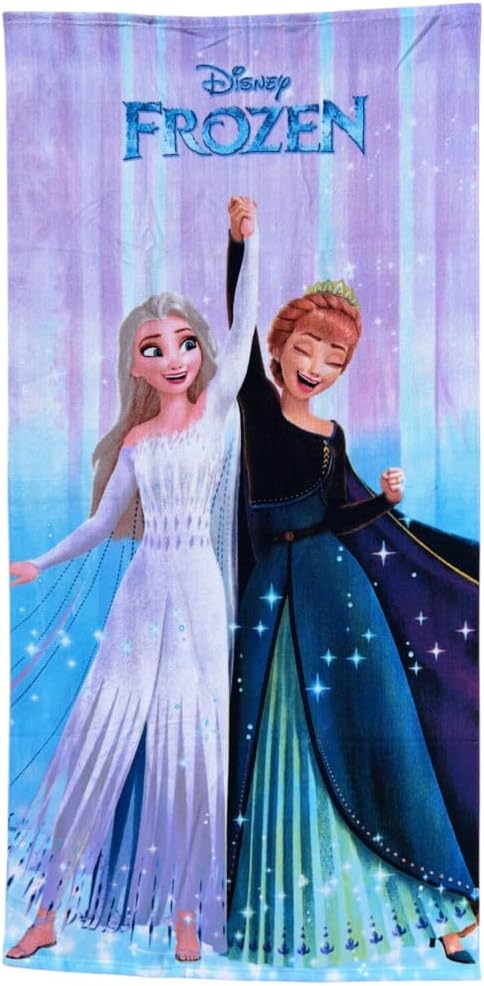 Disney Die Eiskoenigin Strandtuch 70x140 cm Mikrofaser mit Elsa und Anna