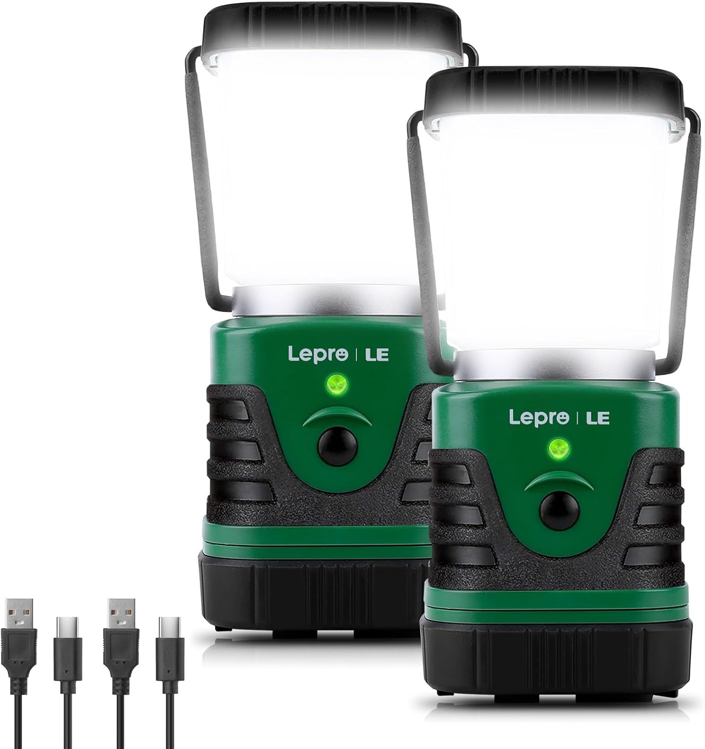 LE LED Campinglampe wiederaufladbar 4 Helligkeiten mit Buegel & Haken