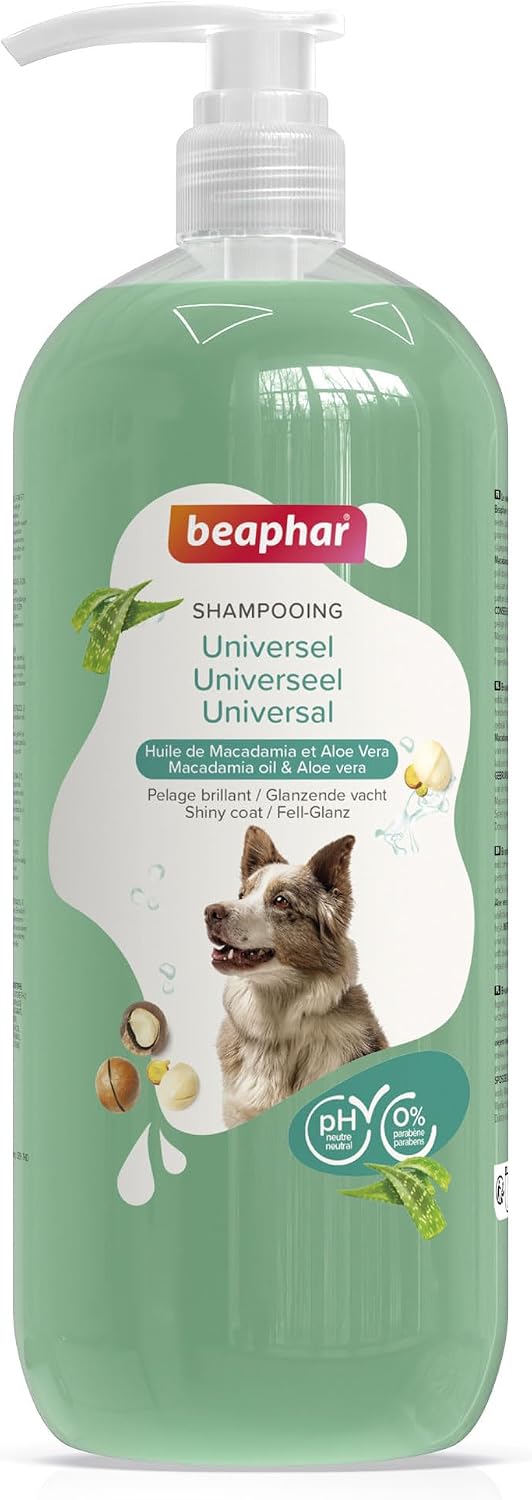Beaphar Hundeshampoo Fell-Glanz mit Macadamiaoel und Aloe Vera