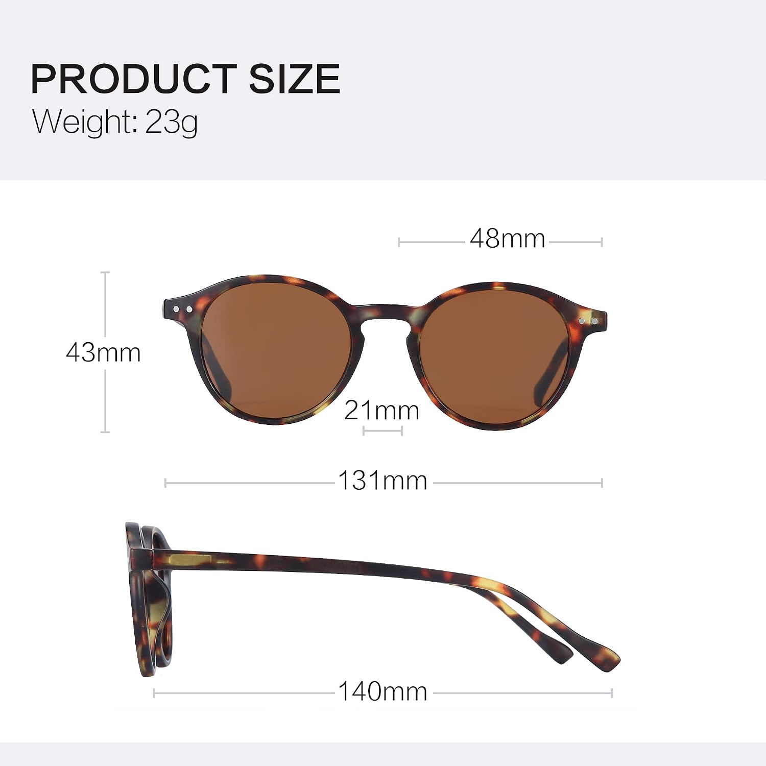 ZENOTTIC Sonnenbrille polarisiert rund UV400 Vintage Rahmen Herren Damen