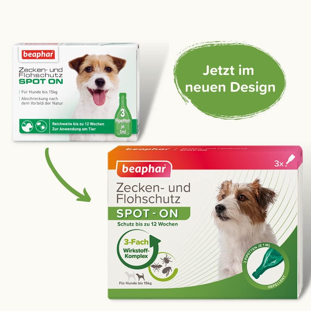 beaphar Zecken- und Flohschutz Spot-ON 3 x fuer kleine Hunde bis