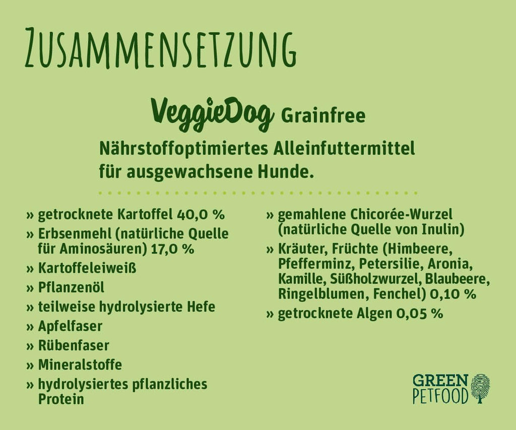 Green Petfood VeggieDog Adult vegetarisches Trockenfutter Kartoffel Erbse -1