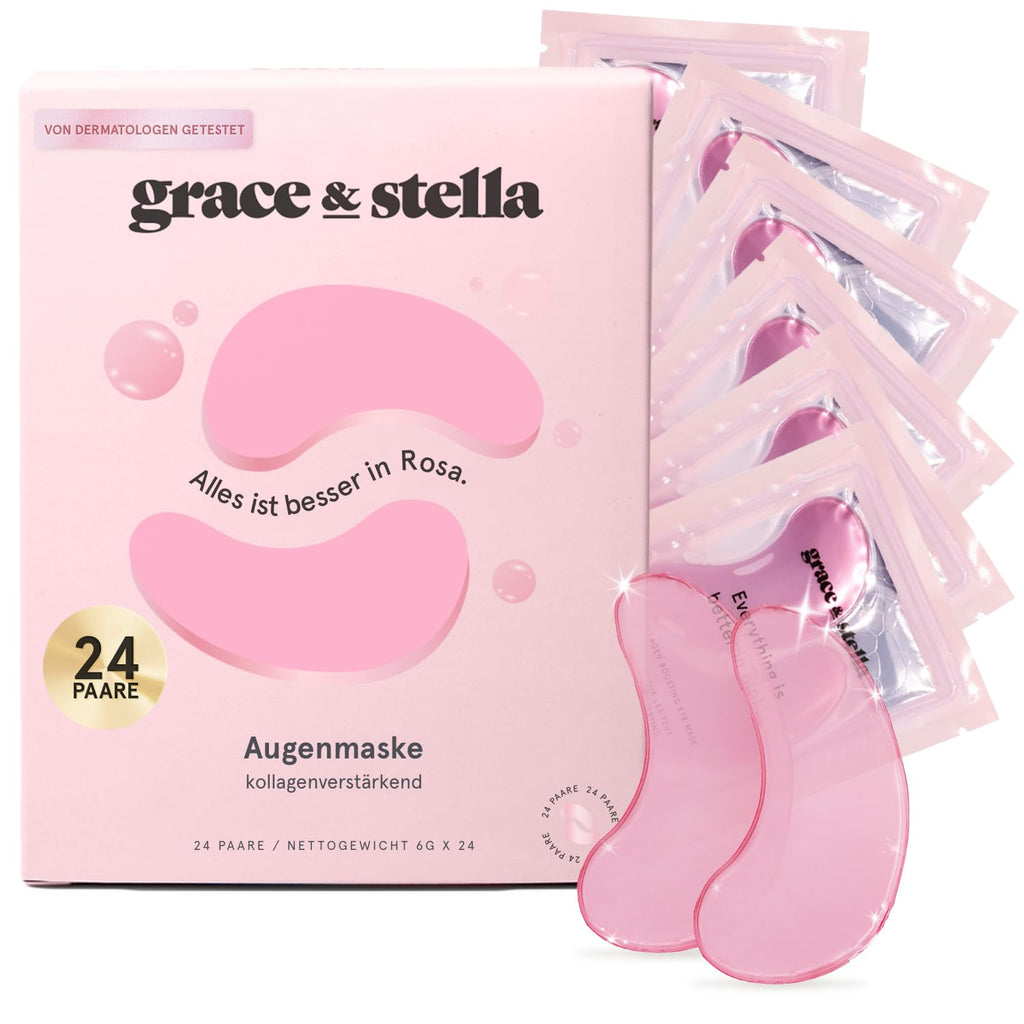 Grace & Stella Gel Augenpads 48 Paare gegen Augenringe Traenensaecke Falten