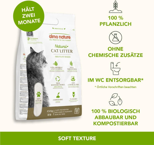 Almo Nature Natural Soft Texture Katzenstreu klumpend 4,54kg biologisch