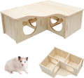 Mehrkammern Hamsterhaus Holz 3 Zimmer Versteck Zwerghamster Rennmaus