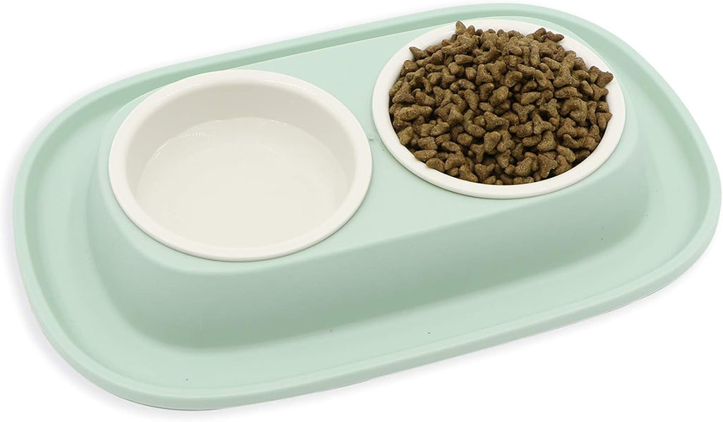 Doppel-Futternapf Hund Katze 2 x 230 ml rutschfest abnehmbar Set