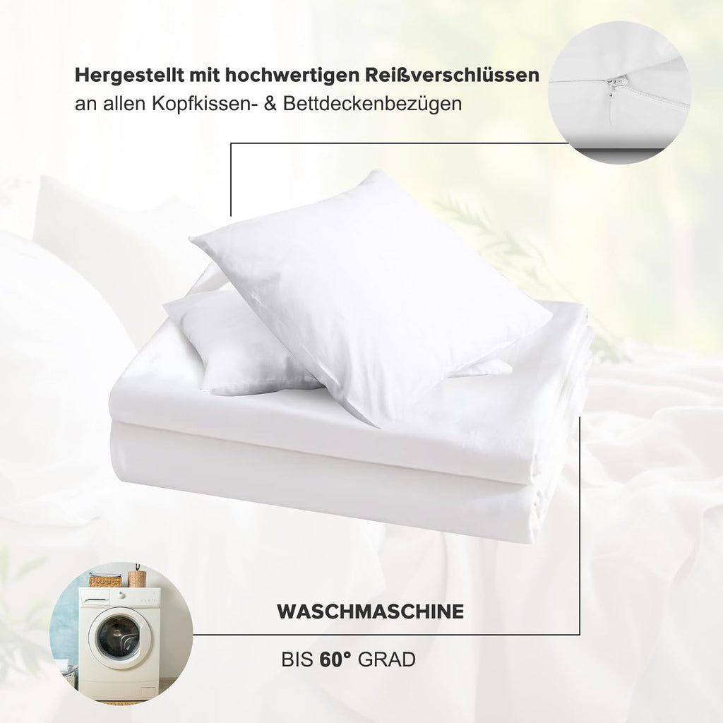 Ohano Bettwaesche 135x200 cm 2‑teilig Mikrofaser kuschelig dunkelgrau 200cm-240cm