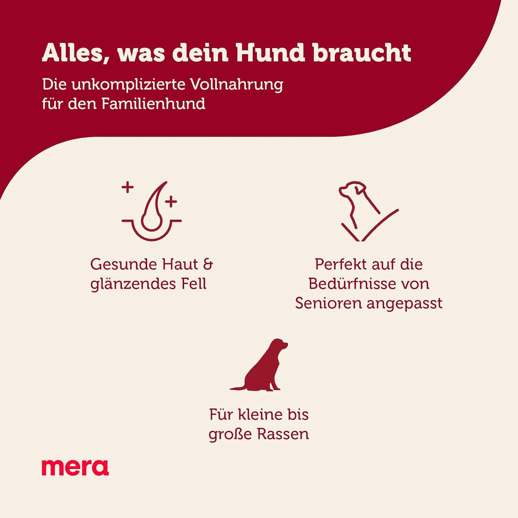 MERA Essential Senior 12,5 kg Trockenfutter fuer aeltere Hunde Omega-3 Omega-6