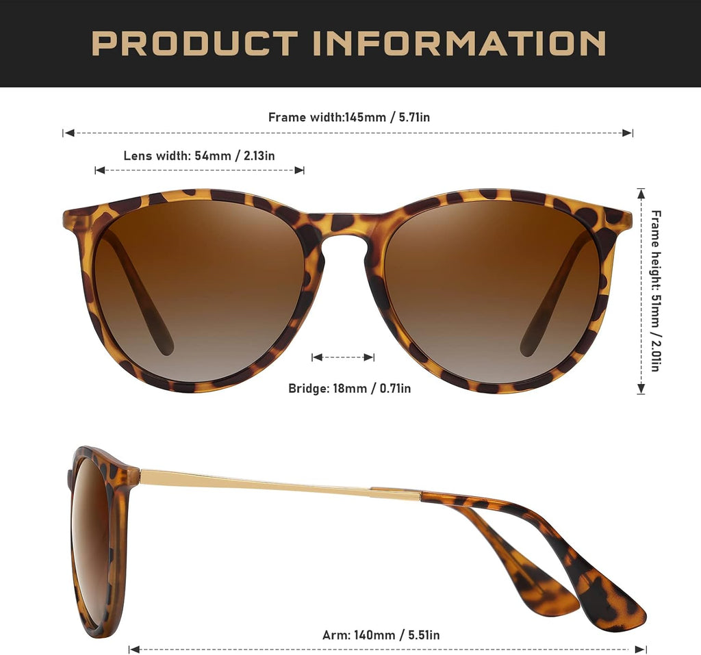Polarisierte Retro Sonnenbrille UV400 rund Unisex Damen Herren