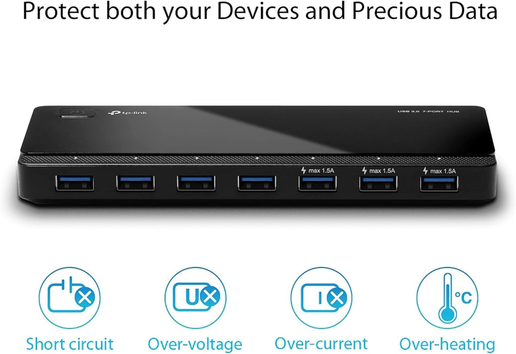 TP-Link UH700 7‑Port USB 3.0 Hub mit Netzteil USB-Verteiler