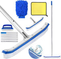 Poolbuersten Set 45 cm mit 180 cm Teleskop-Aluminiumstange und Edelstahlrueckseite