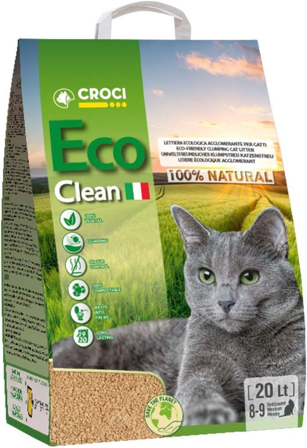 Katzenstreu Croci Eco Clean % pflanzlich klumpend spuelbar