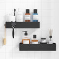 2er Set Duschablage Schwarz ohne Bohren Duschregal Bad Organizer rostfrei