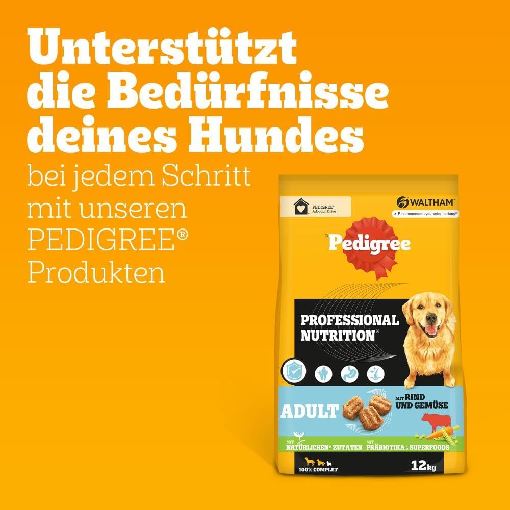Pedigree Adult Hunde Trockenfutter fuer kleine ausgewachsene Hunde (<) mit R