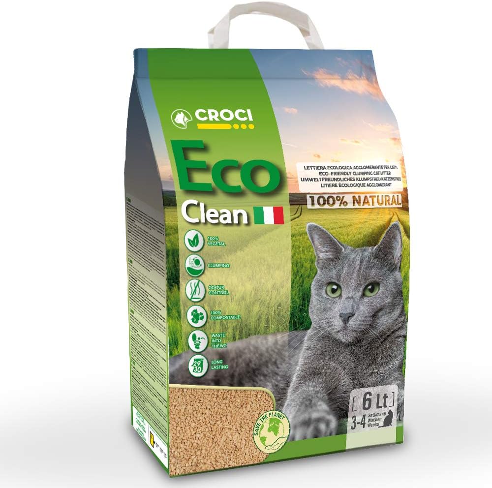 Katzenstreu Croci Eco Clean % pflanzlich klumpend spuelbar