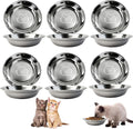6x Katzennapf Edelstahl 14 cm Futternapf Wassernapf Katze Hund Set