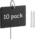 Poeland Schiefertafeln Pflanzschilder 10er Set mit Metallstab witterungsbestaendi
