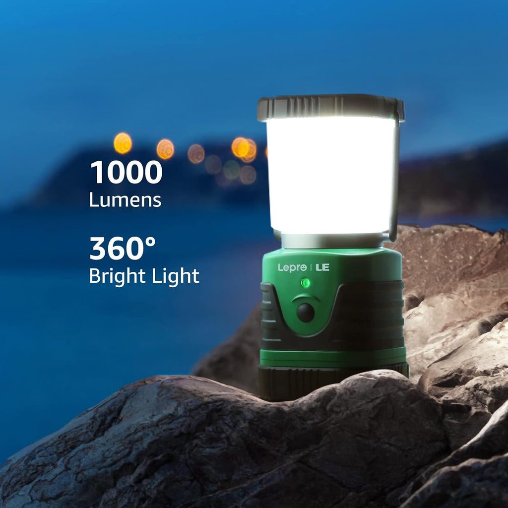 LE LED Campinglampe wiederaufladbar 4 Helligkeiten mit Buegel & Haken