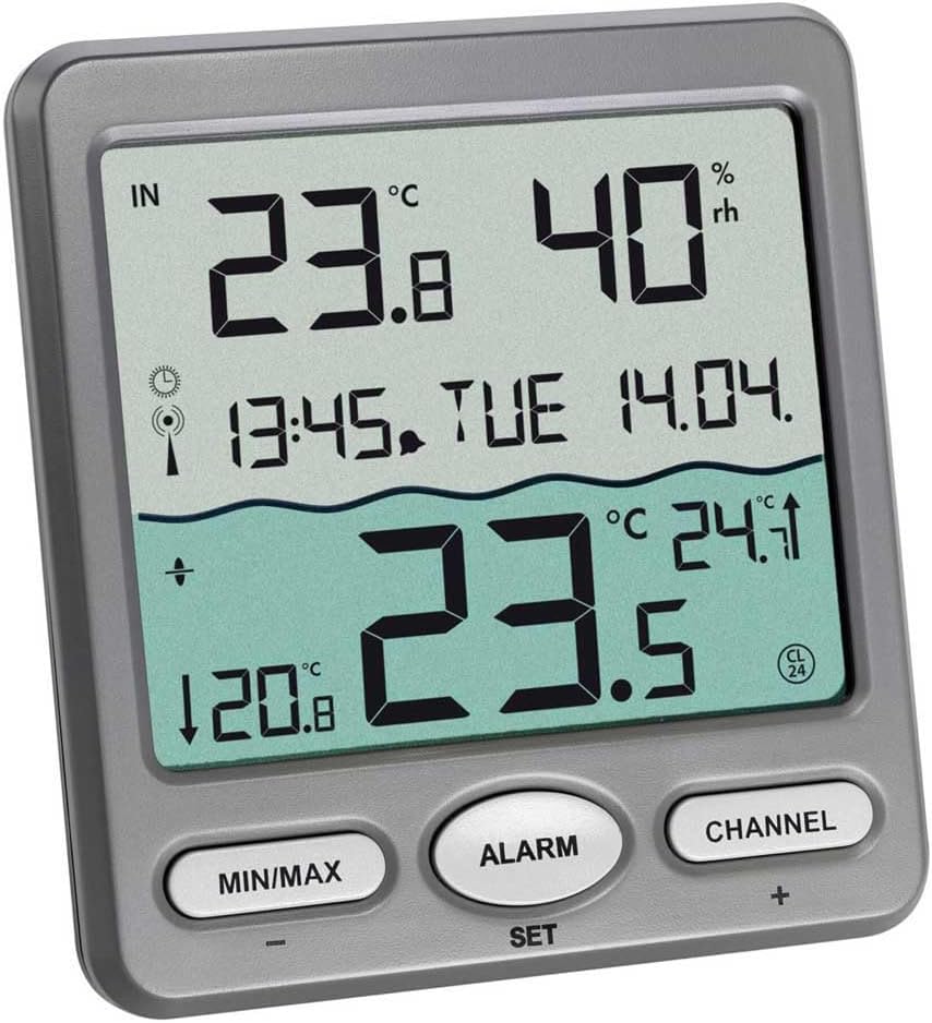 TFA Dostmann Venice Funk Poolthermometer Digital Grau 30.3056.10
