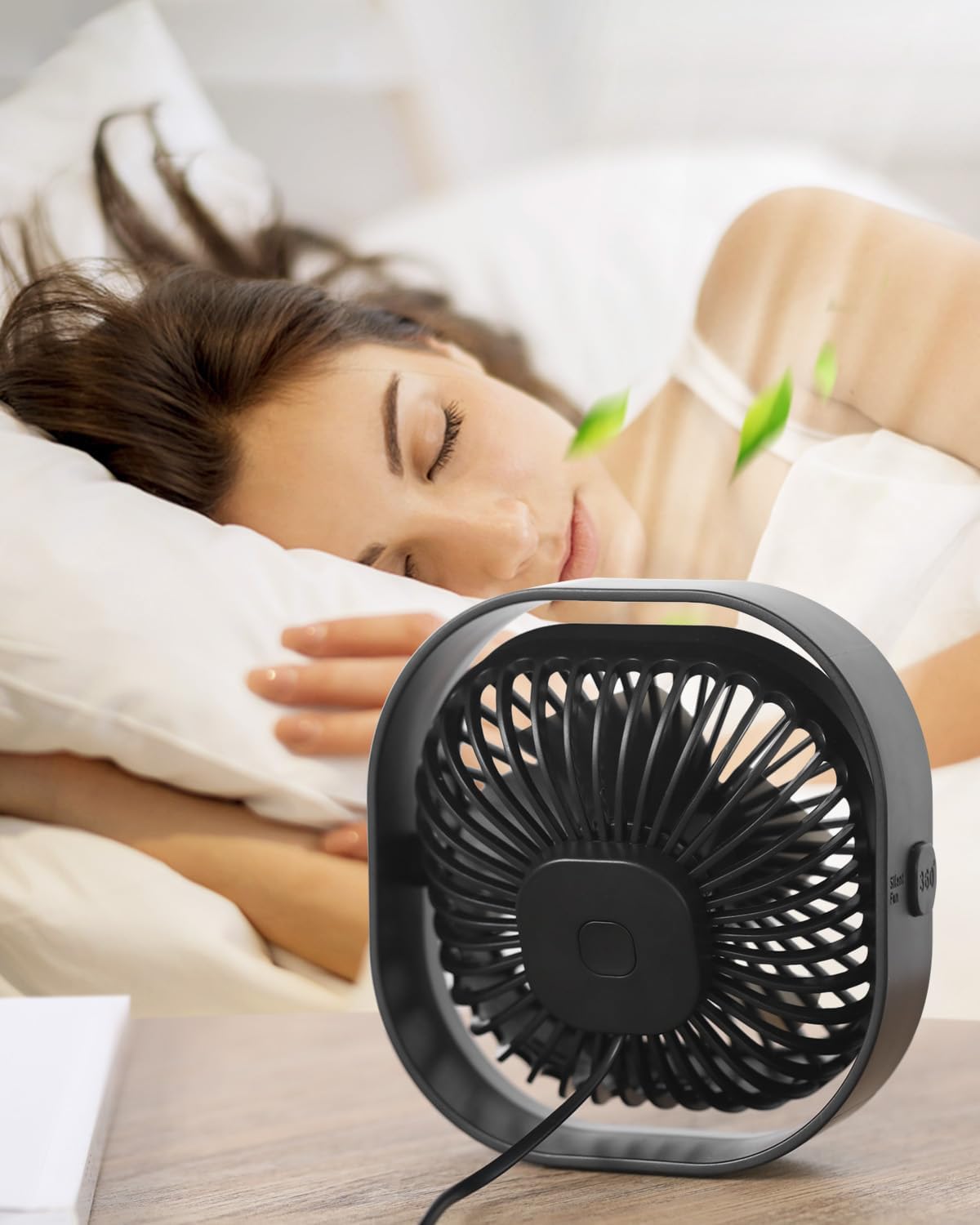 benpen Mini USB Tischventilator leise 3 Stufen, kompakt fuer Schreibtisch