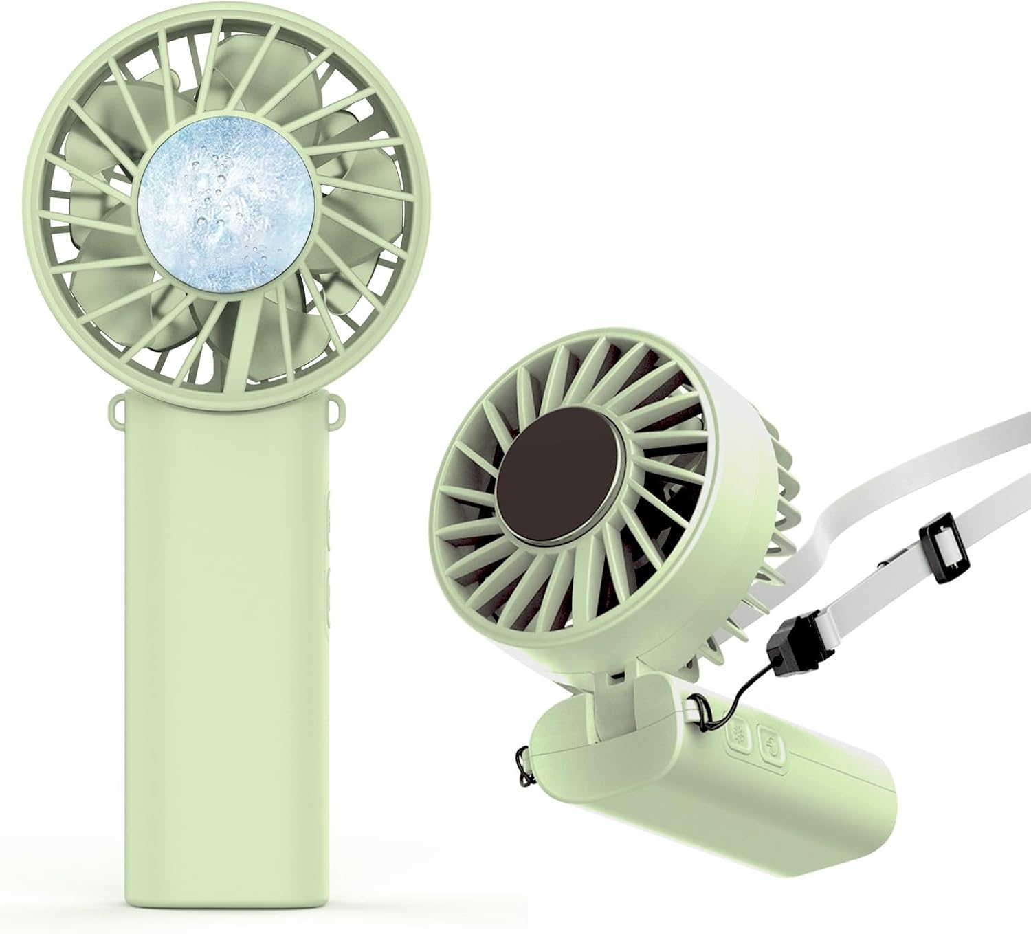 Tragbarer Mini Handventilator Akku USB wiederaufladbar faltbar Weiss