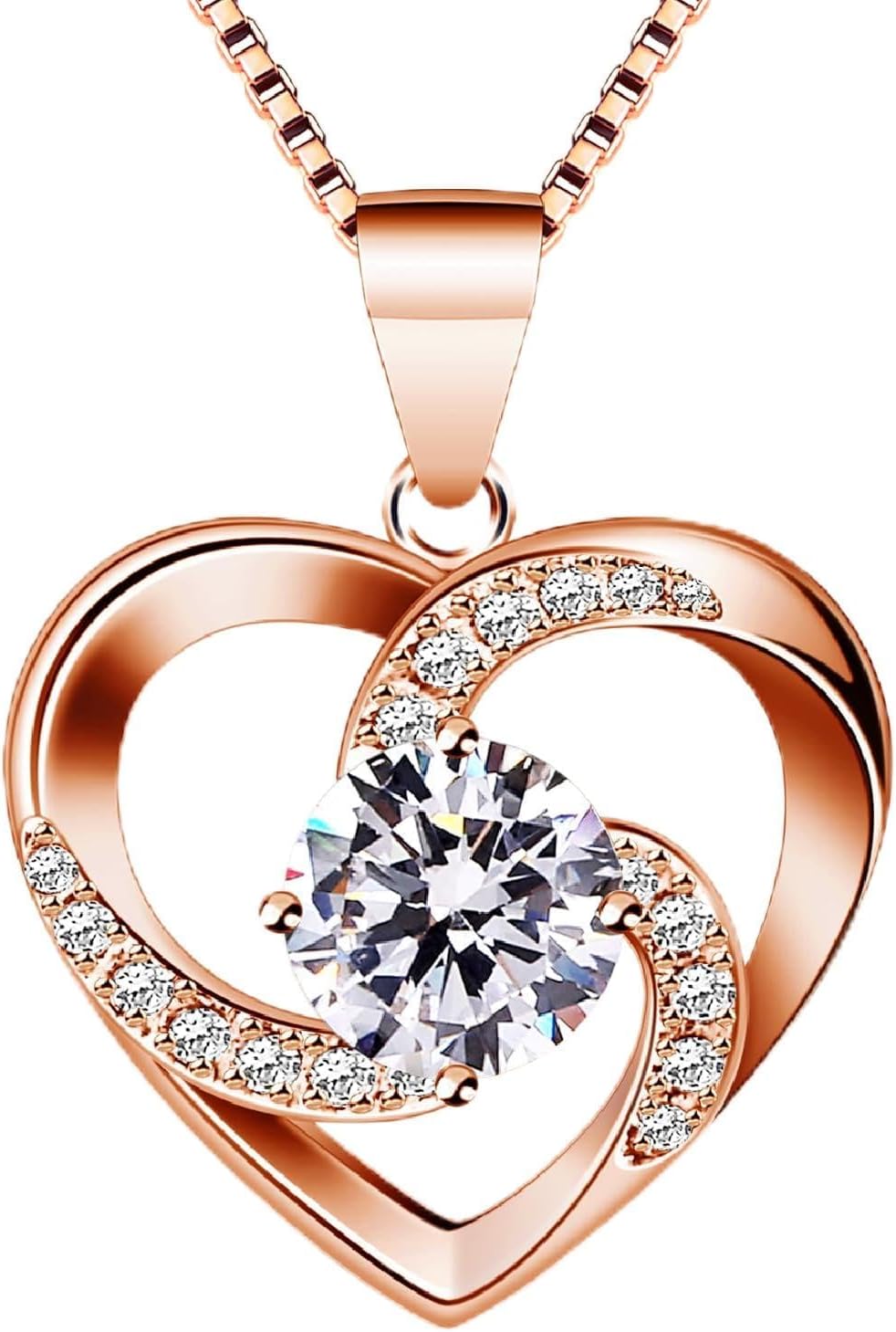 Halskette Damen Silber 925 Herzanhaenger 45 cm Schmuck Geschenk fuer Frauen