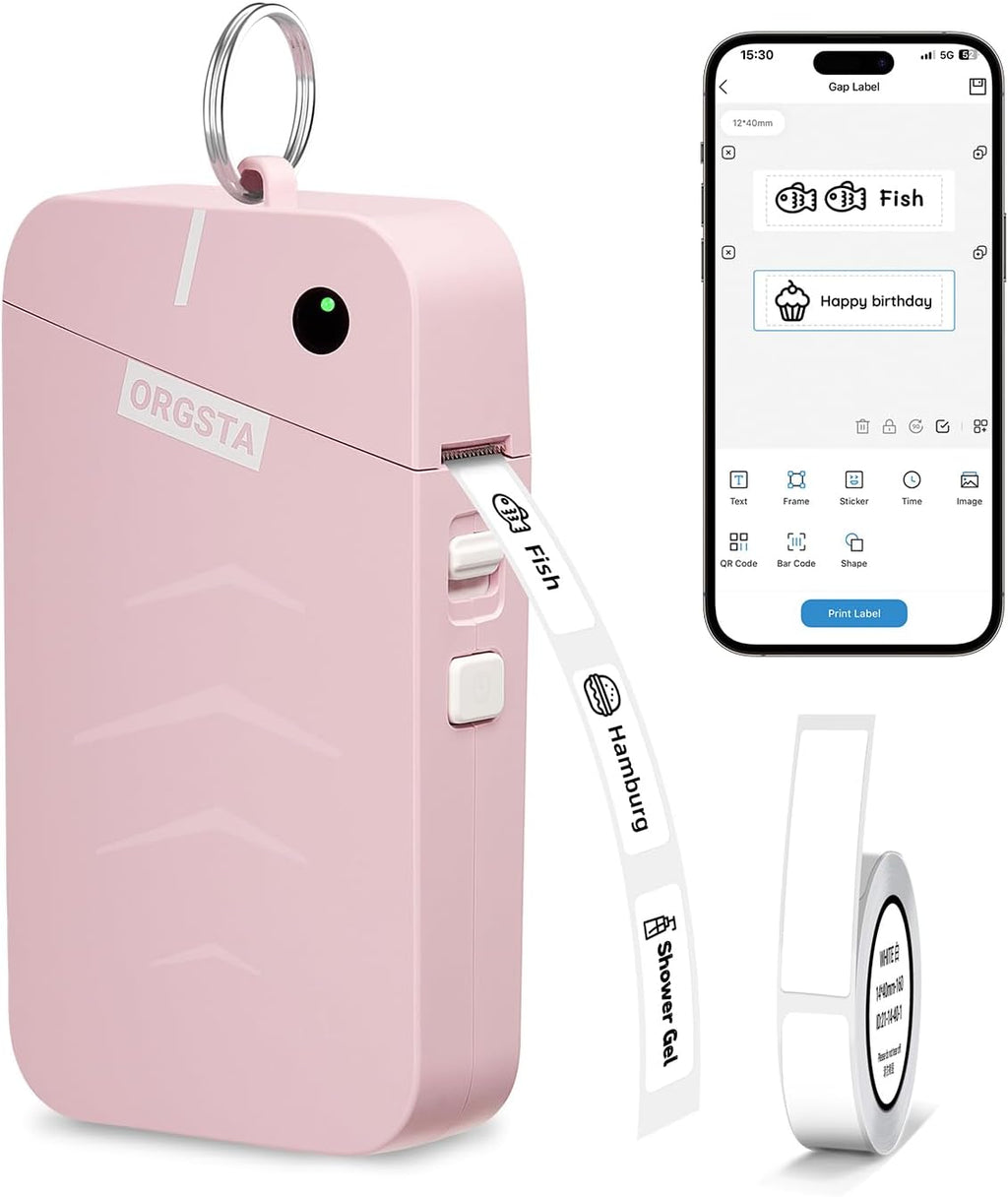 ORGSTA S001 Etikettendrucker Bluetooth 2000 mAh Selbstklebend Label Printer