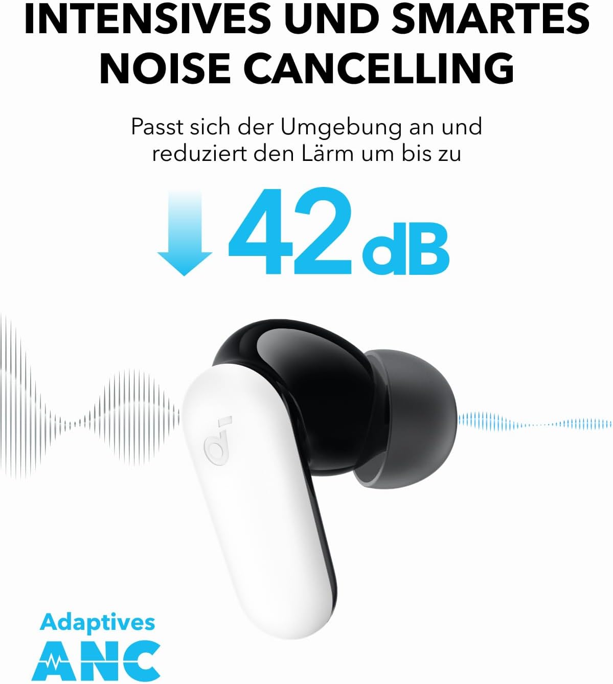 Anker Soundcore P30i In-Ear Bluetooth Kopfhoerer Noise Cancelling 45 Std Akkulauf