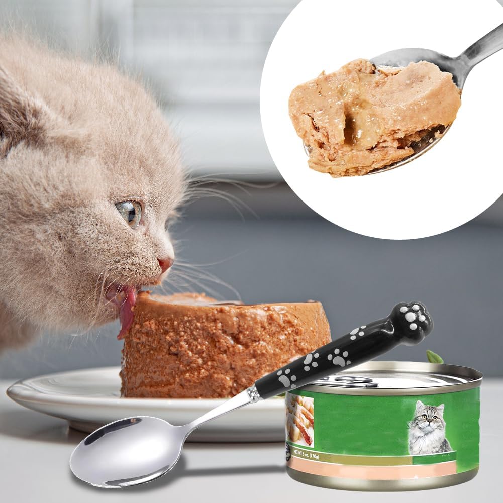 Futternapf Löffel Edelstahl 19,5 cm für Nassfutter Katze Hund