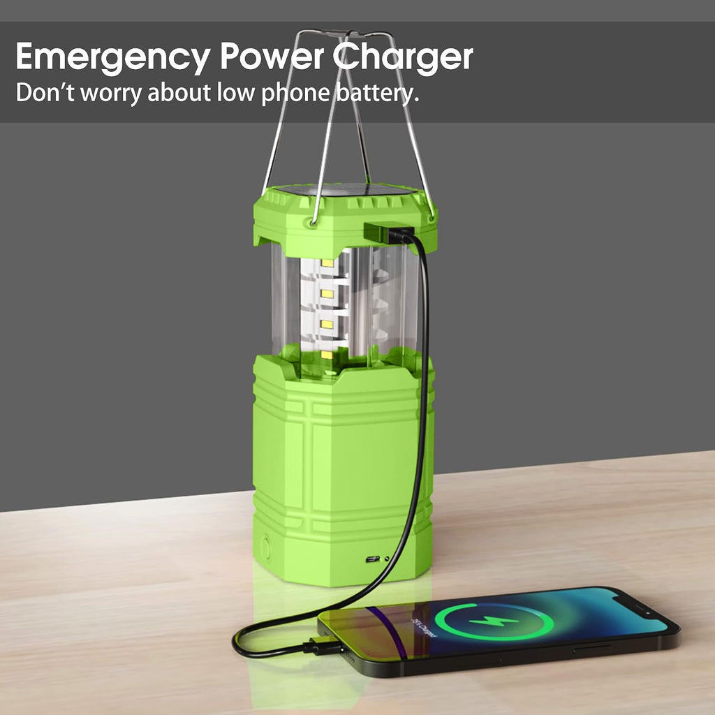 Mesqool Solar Handkurbel Camping Laterne LED 3000mAh Powerbank Typ C