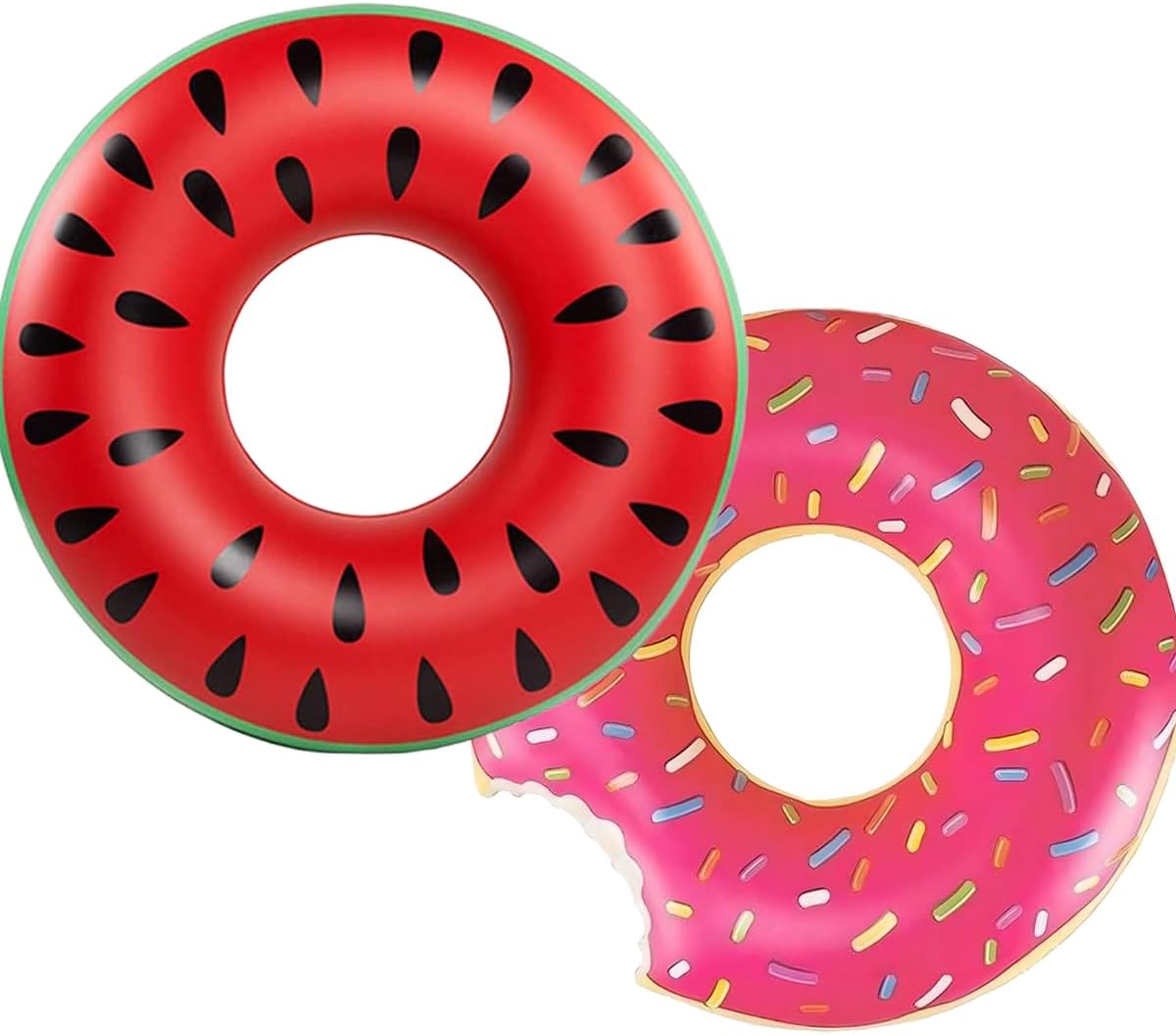 Aufblasbarer Schwimmring 120 cm fuer Erwachsene, Donut Poolring